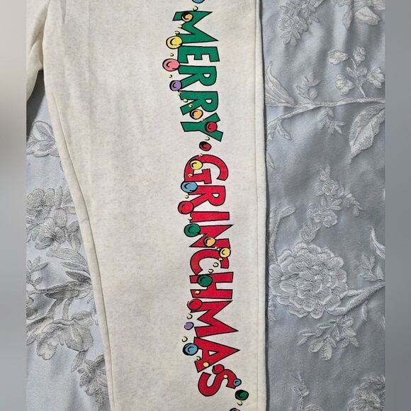 New Grinch unisex adult Christmas Fleece Joggers MERRY GRINCHMAS - Picture 3 of 7